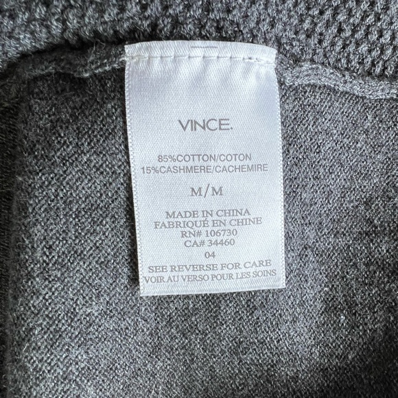 Men's Vince Cotton Cashmere Henley Sweater M - Picture 8 of 9